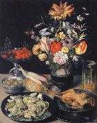 Georg Flegel Style life table with flowers, Essuaren and Studenglas Spain oil painting artist